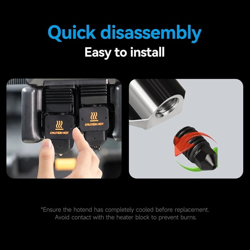 YDuupxe Hotend Hardened Steel Nozzle Kit 0.2mm Replacement for Lab H2D A 1 3D Printer Detachable Extruder Hotend Accessories - Image 3