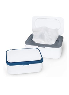Excefore Wipes Dispenser, Tissue Box Holder Cover, Baby Diaper Wipes Case with Lids, Wipe Holder for Baby & Adult, Wipe Container with Sealing Design, Keeps Wipes Fresh Non-Slip, Easy Open/ Close 2Pcs  - Image 1