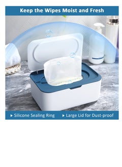 Excefore Wipes Dispenser, Tissue Box Holder Cover, Baby Diaper Wipes Case with Lids, Wipe Holder for Baby & Adult, Wipe Container with Sealing Design, Keeps Wipes Fresh Non-Slip, Easy Open/ Close 2Pcs  - Image 2