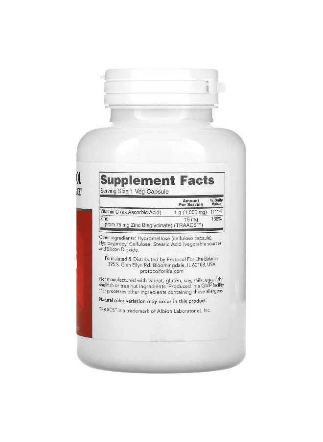 Protocol For Life Balance - Protocol for Life Balance, C-1000 + Zinc-15, 120 Veg Capsules - Image 1
