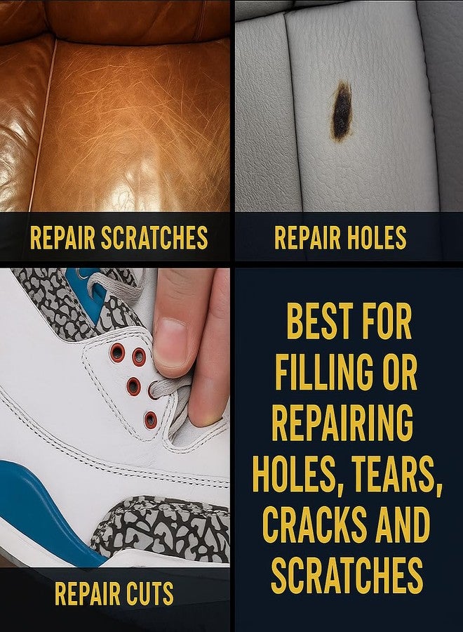 Leather Hero Filler for Filling or Repairing Holes, Tears, Cracks, Scratches, for Car Seats, Furniture, Shoes- Flexible with Applicator (100mL) - Image 2