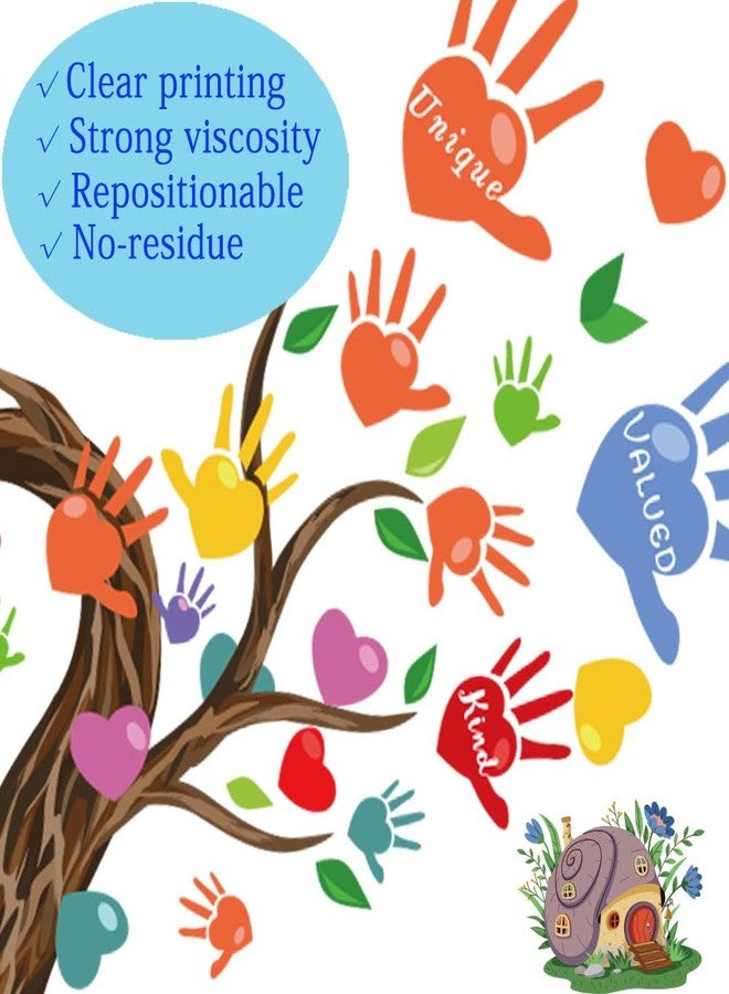 Datesno Colorful Inspirational Wall Sticker Quotes Tree Handprint You are Wall Decals Classroom Tree Peel and Stick Wall Art Decals for Kids Room Elementary School Teacher Classroom - Image 4
