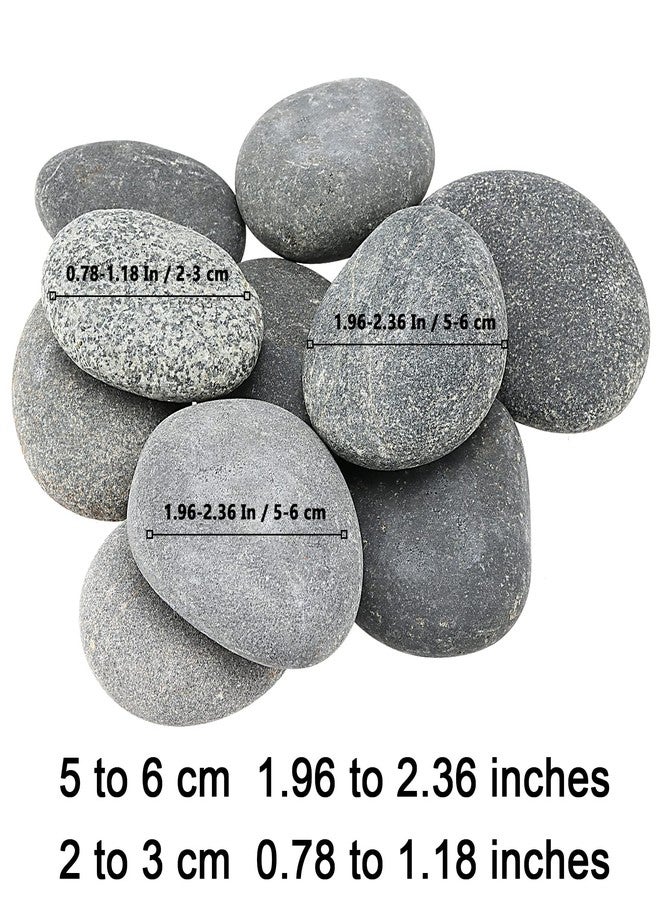 MUKLEI 60 PCS 2 Sizes River Rocks for Painting, 0.8-1.2 Inches, 2-3 Inches Flat Stones to Paint, Flat Rocks Smooth Painting Rocks Kindness Stones for DIY, Arts, Crafts, Family Time, Gray - Image 2