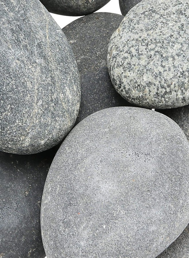 MUKLEI 60 PCS 2 Sizes River Rocks for Painting, 0.8-1.2 Inches, 2-3 Inches Flat Stones to Paint, Flat Rocks Smooth Painting Rocks Kindness Stones for DIY, Arts, Crafts, Family Time, Gray - Image 5