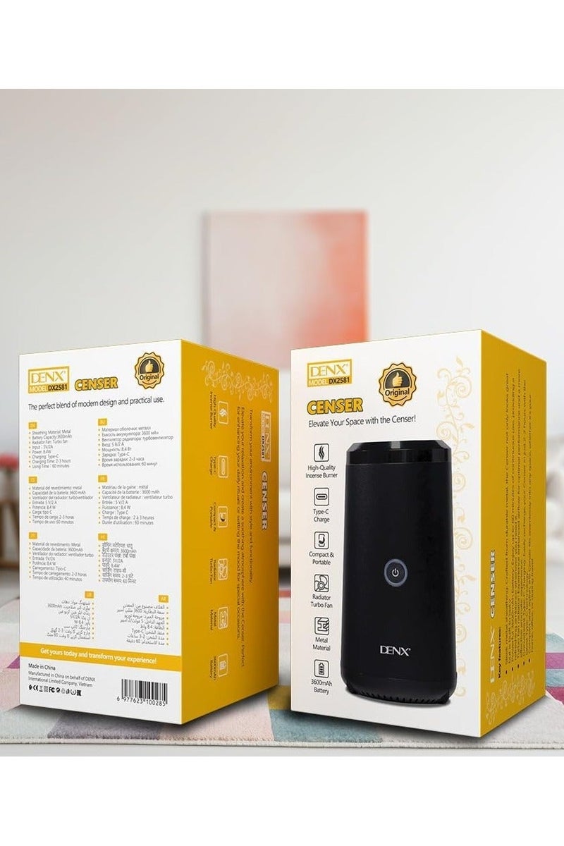 Denx A smart electronic incense burner suitable for all types of incense. Safe to use and portable. It can be used to vaporize clothes and various places, such as cars, homes, and offices. - Image 1