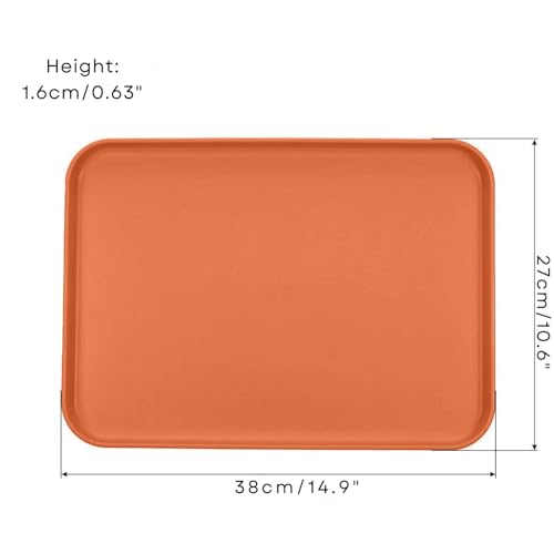 Oicia Wheat Straw Serving Tray Set of 2 (38cm) Rectangular Large Food Serving Platters, BPA Free Dinner Tray for Kitchen, Party, Tea, Bar, Breakfast – Lightweight, Dishwasher Safe, Multicolor - Image 2