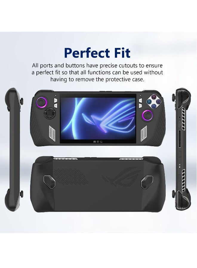 Silicone FlexiSkin Case for ASUS ROG Ally Z1 Extreme - Soft Low Profile 360° Protection in Jet Black  - Image 3