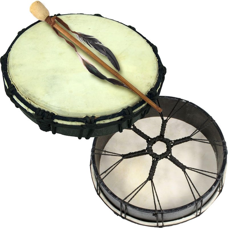 Bodhrn, Natural Animal Skin Frame Drum, 10 Inches, Unfinished, Comes with Stick