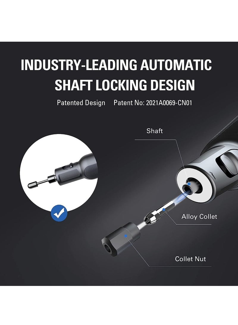 KASTWAVE Rotary Tool Kit, 8V Cordless with 52pcs Accessories for Multi-Purpose, USB Charging 180W High Power and 6-Level Speed Settings Rotary Tool - Image 2