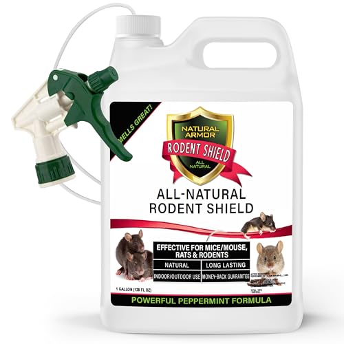 Natural Armor Peppermint Repellent for Mice/Mouse, Rats & Rodents. Natural Spray for Indoor & Outdoor Use. Natural Armor Rodent Shield. 128 OZ Gallon - Image 1