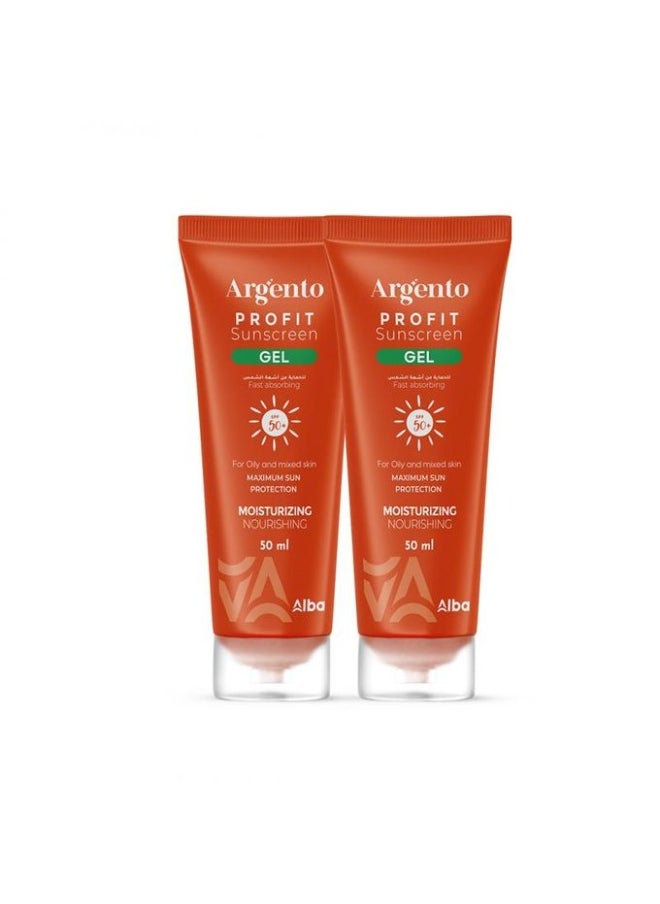 ARGENTO - Argento Profit Sunscreen Gel SPF 50+ - 50ml 1+1 - Image 1