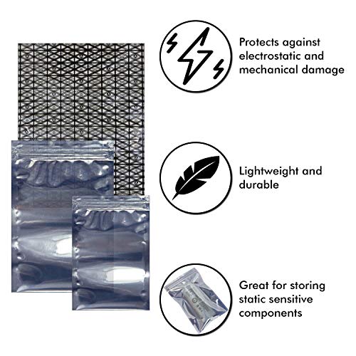 Millennial Essentials Open Top & Resealable Antistatic Bags ESD Shielding Bag with Anti-static Labels for Hard Drive SSD HDD Motherboard Video Card RAM Electronic Devices (Pack of 40) (Assorted Sizes) - Image 2