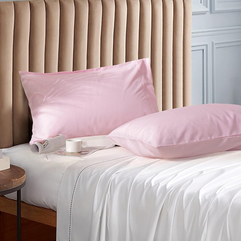 EVOLIVE Ultra Soft Brushed Microfiber Standard Size 20"x30" Pillowcases Pair Set of 2 with Envelope Closure (20"x30" Standard, Pink) - Image 1