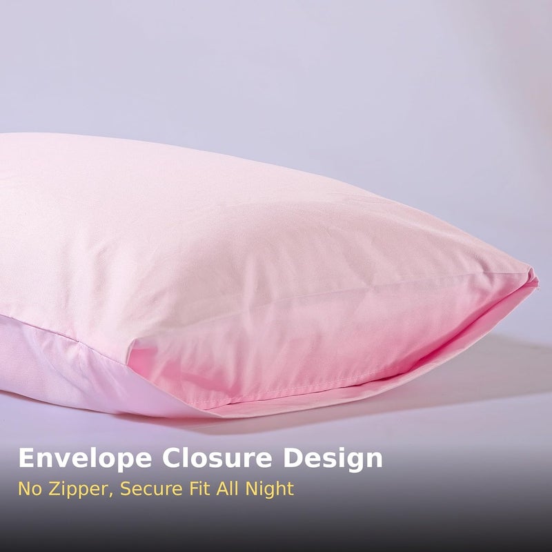 EVOLIVE Ultra Soft Brushed Microfiber Standard Size 20"x30" Pillowcases Pair Set of 2 with Envelope Closure (20"x30" Standard, Pink) - Image 4