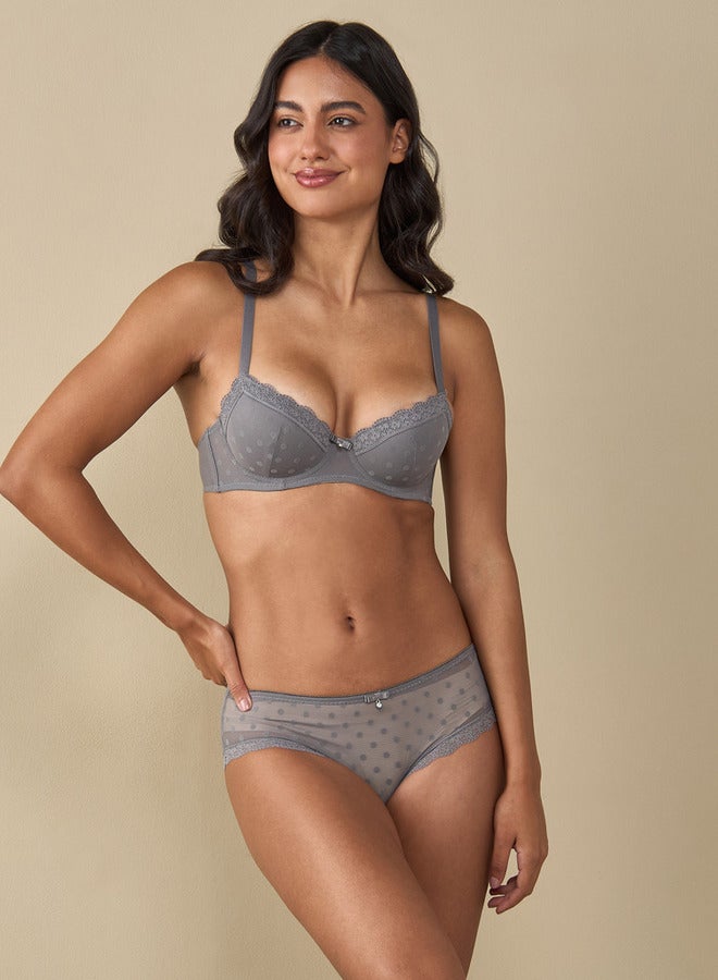 Splash FAV Mesh Detail Bikini Briefs with Bow Detail - Image 2