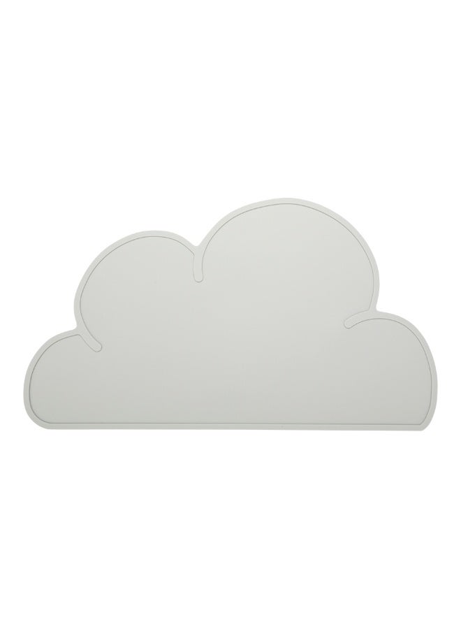 Restaurantware Silicone Cloud Shaped Food Placemat - Gray - Non-Slip - Easy Clean - Tabletop Protection - Great For Infants, Toddlers & Kids - 18 3/4" x 10 1/2" - 1ct Box - Image 1