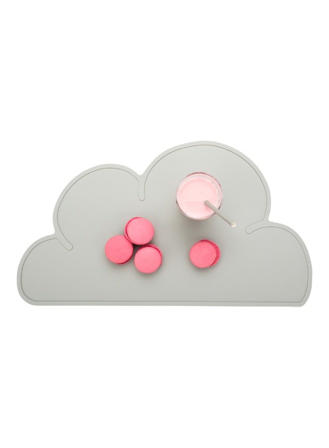 Restaurantware Silicone Cloud Shaped Food Placemat - Gray - Non-Slip - Easy Clean - Tabletop Protection - Great For Infants, Toddlers & Kids - 18 3/4" x 10 1/2" - 1ct Box - Image 2
