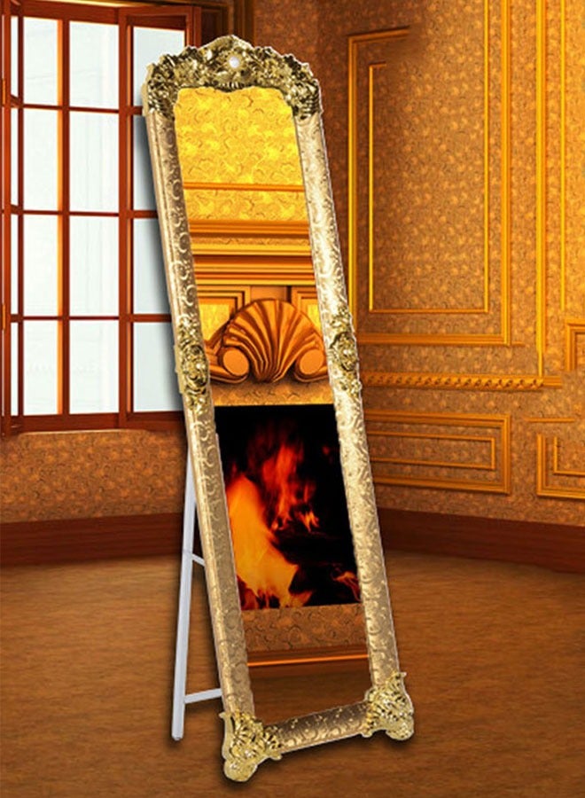 Golden Full Length Mirror with Stand Large Rectangula Floor Mirror Dressing Long Mirrors Free Standing Makeup Mirror Full Body Mirrorr with stand for Bedroom Living Room(165*45CM/8132-Gold)  - Image 1