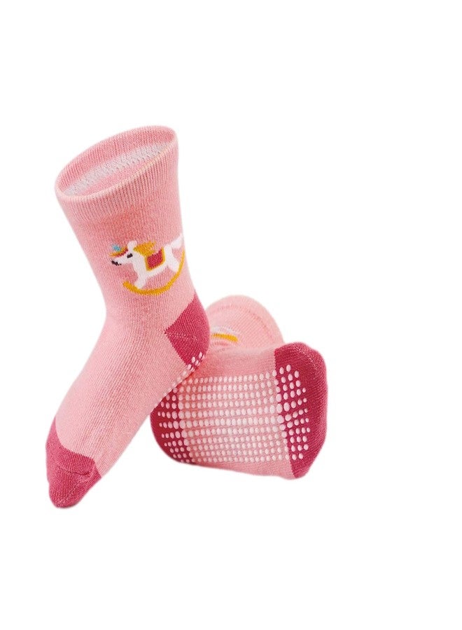 Freshfoot Baby Boy Organic Cotton Ankle Length Anti Slip Socks For Baby With Grip 0-36 Months-Cartoon, Multicolored - Image 5
