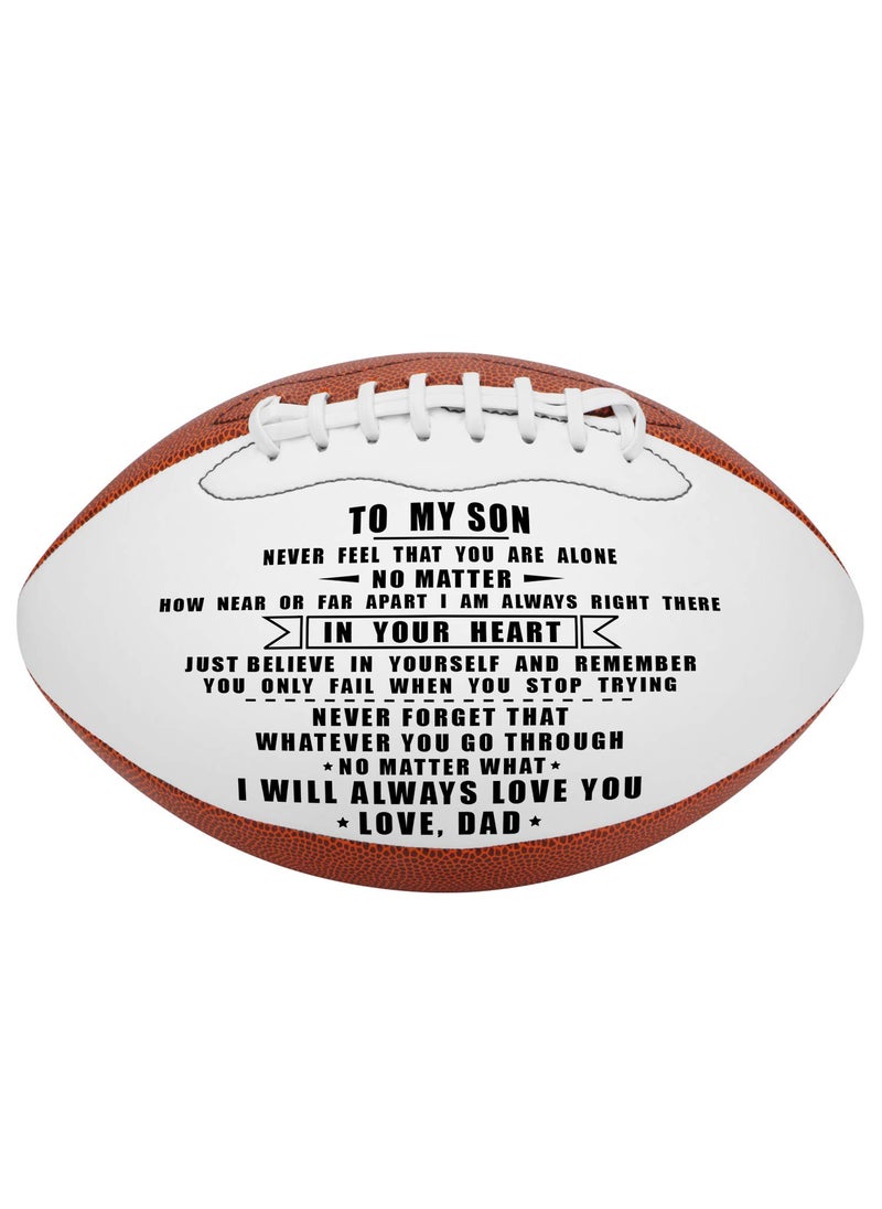 K KENON K KENON Personalized Rugby Ball for Son from Dad-Personalized Composite Leather American Rugby Ball, Outdoor Game Ball for Him, Birthday Christmas Graduation Gifts, Pack of 1 (for Son from Dad)  - Image 1