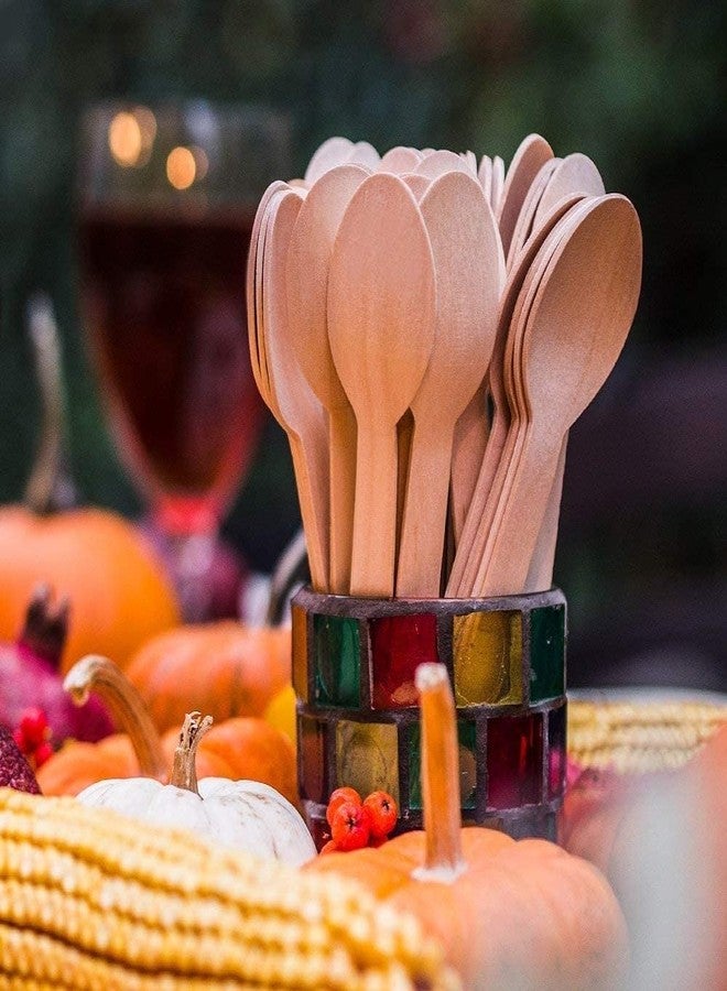 Drumstone (𝗦𝗽𝗲𝗰𝗶𝗮𝗹 𝟱 𝗬𝗲𝗮𝗿𝘀 𝗪𝗮𝗿𝗿𝗮𝗻𝘁𝘆) 110mm Disposable Wooden Spoons (30 pcs) | Natural Biodegradable Cutlery | Eco-Friendly Compostable Utensils for Parties, Weddings - Image 2