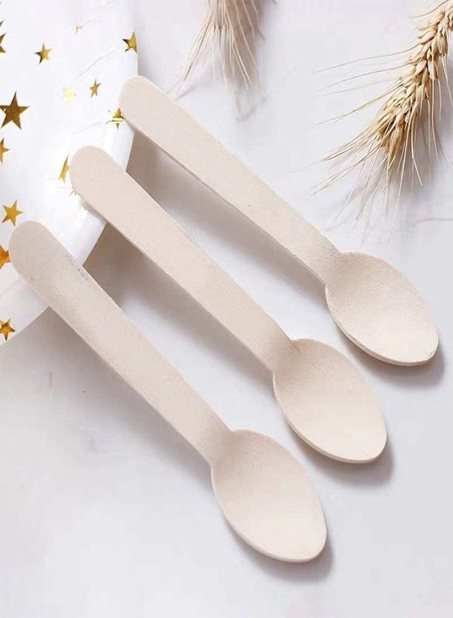 Drumstone (𝗦𝗽𝗲𝗰𝗶𝗮𝗹 𝟱 𝗬𝗲𝗮𝗿𝘀 𝗪𝗮𝗿𝗿𝗮𝗻𝘁𝘆) 110mm Disposable Wooden Spoons (30 pcs) | Natural Biodegradable Cutlery | Eco-Friendly Compostable Utensils for Parties, Weddings - Image 4