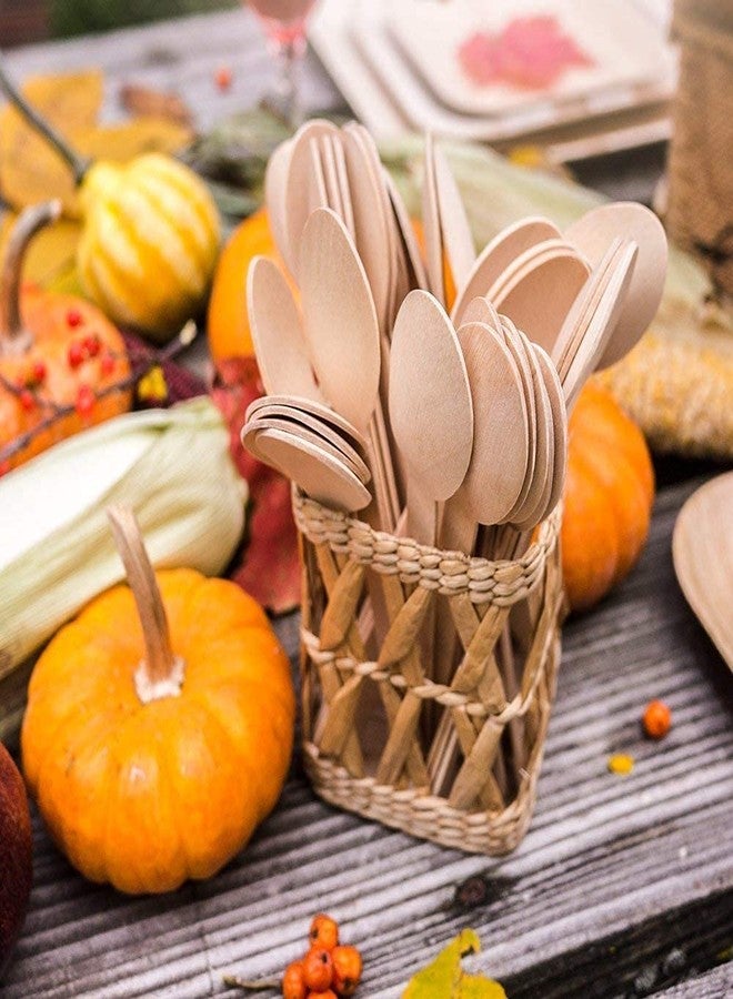 Drumstone (𝗦𝗽𝗲𝗰𝗶𝗮𝗹 𝟱 𝗬𝗲𝗮𝗿𝘀 𝗪𝗮𝗿𝗿𝗮𝗻𝘁𝘆) 110mm Disposable Wooden Spoons (30 pcs) | Natural Biodegradable Cutlery | Eco-Friendly Compostable Utensils for Parties, Weddings - Image 3