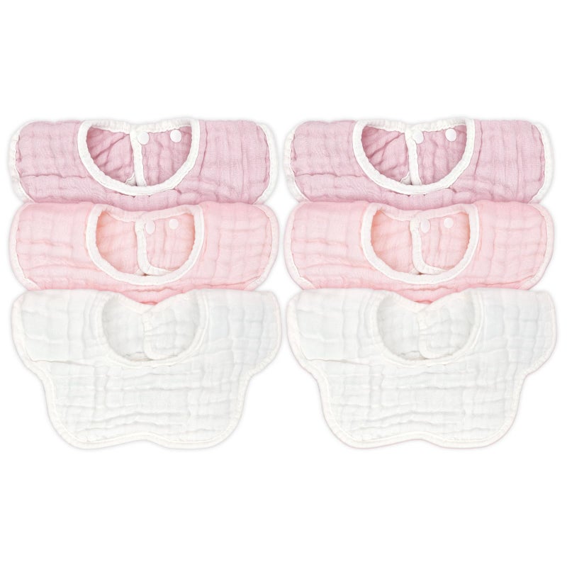 MUSBUY Baby Bibs Drooling Teething Drool Bibs Muslin Cotton for Girls Boy Absorbent Soft Breathable Adjustable - Image 1