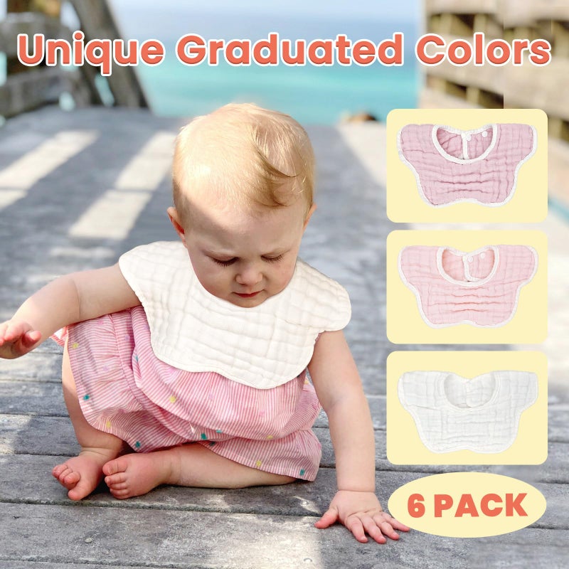 MUSBUY Baby Bibs Drooling Teething Drool Bibs Muslin Cotton for Girls Boy Absorbent Soft Breathable Adjustable - Image 5