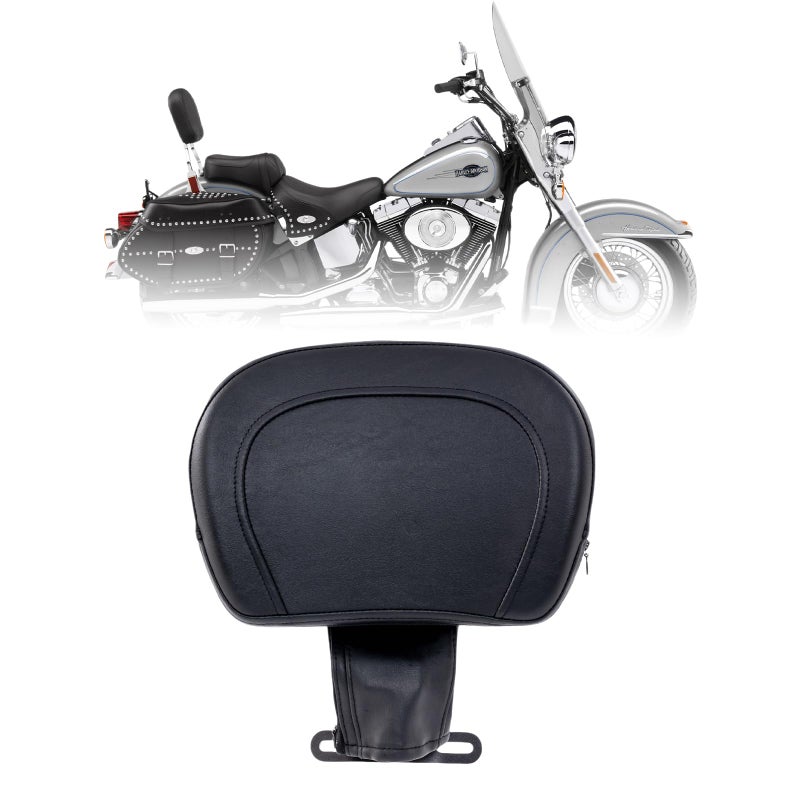 Kinglemc Adjustable Driver Rider Touring Backrest for Harley Softail Models Fatboy Heritage 20182023 BlackNonStudded