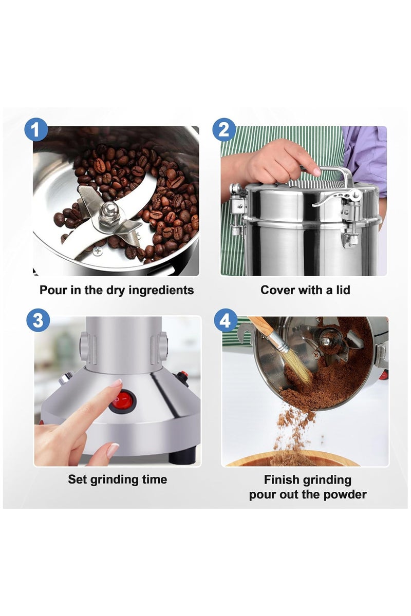 عربست طاحونة حبوب كهربائية، طاحونة توابل طحن دقيق، 150 جرام سعة كبيرة طحن فائق الجودة، 650 واط طاقة عالية، للقهوة/التوابل/المكسرات/الحبوب، شفرات الفولاذ المقاوم للصدأ - Image 4