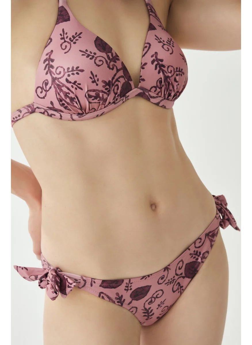 داجي Dried Rose Lace-Up Brazilian Bottom