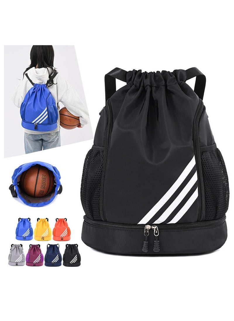 NIBEMINENT - Waterproof Basketball Football Bundle Pocket Pull Rope Backpack Light Folding Travel Sports Easy Backpack Fitness Outdoors - Image 1
