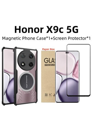 [1+1 Sets] For Honor X9c 5G Case & Screen Protector Magnetic Suction Car Phone Cover with Cooling and Anti Drop Function Tempered Glass Screen Protector - pzsku/Z763E0EA39A07BE74D11EZ/45/_/1734339514/d2143409-fe15-44a4-b77b-6ac4575d7b24