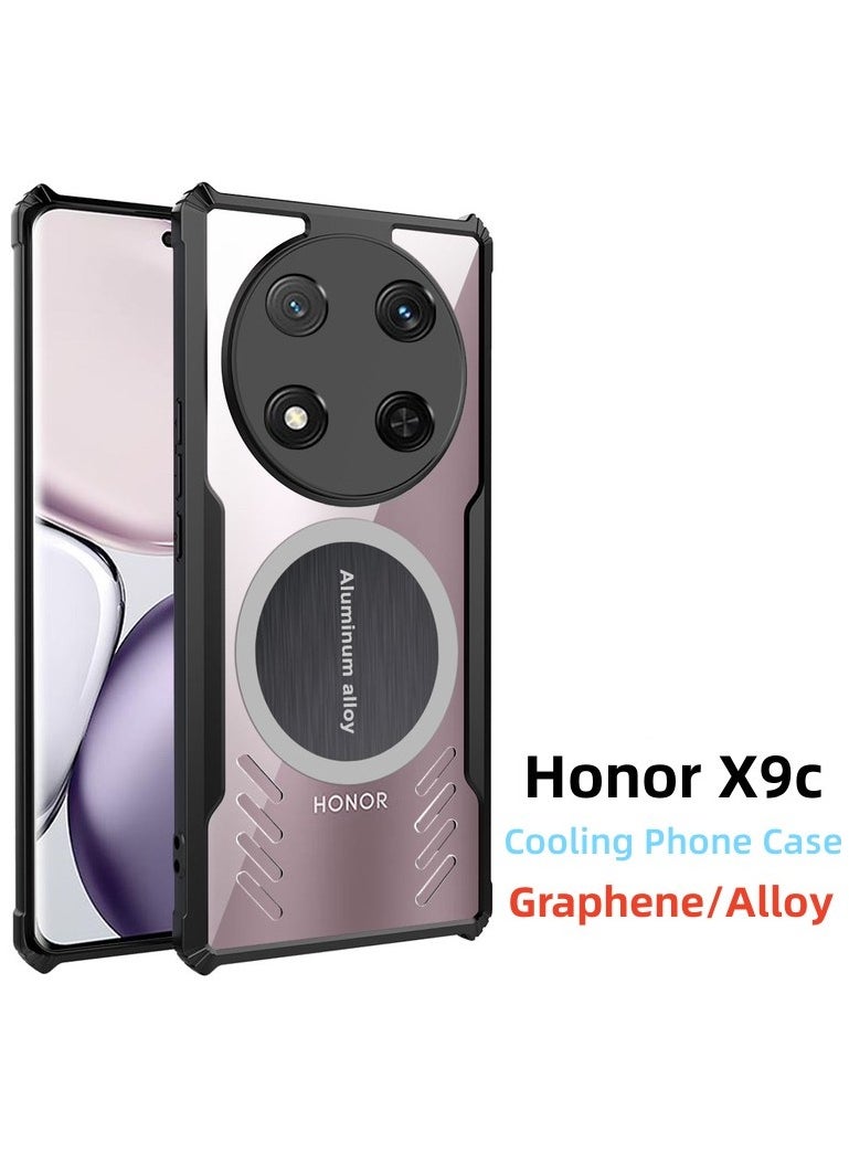 Generic [1+1 Sets] For Honor X9c 5G Case & Screen Protector Magnetic Suction Car Phone Cover with Cooling and Anti Drop Function Tempered Glass Screen Protector  - Image 2