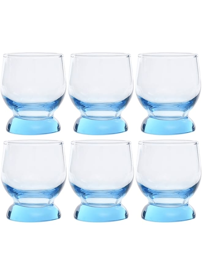 Aquatic Tumbler Glass set 6 Pieces - 220 - Blue - Glass blue 220ml