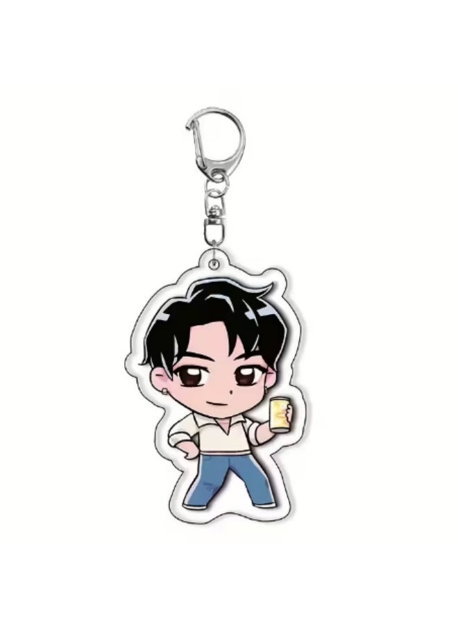 كيبوب مجموعة 9 قطع من سلاسل مفاتيح أكريليك لشخصيات أنمي "هانتريكس ويتش سكواد" الكورية - حلقات مفاتيح ثنائية الأبعاد مسطحة تضم رومي وميرا وزوي - تعليقة حقيبة ظهر لطيفة، قطعة تذكارية لمحبي الأنمي، إكسسوار تنكري وهدية لمحبي الأنمي - Image 3