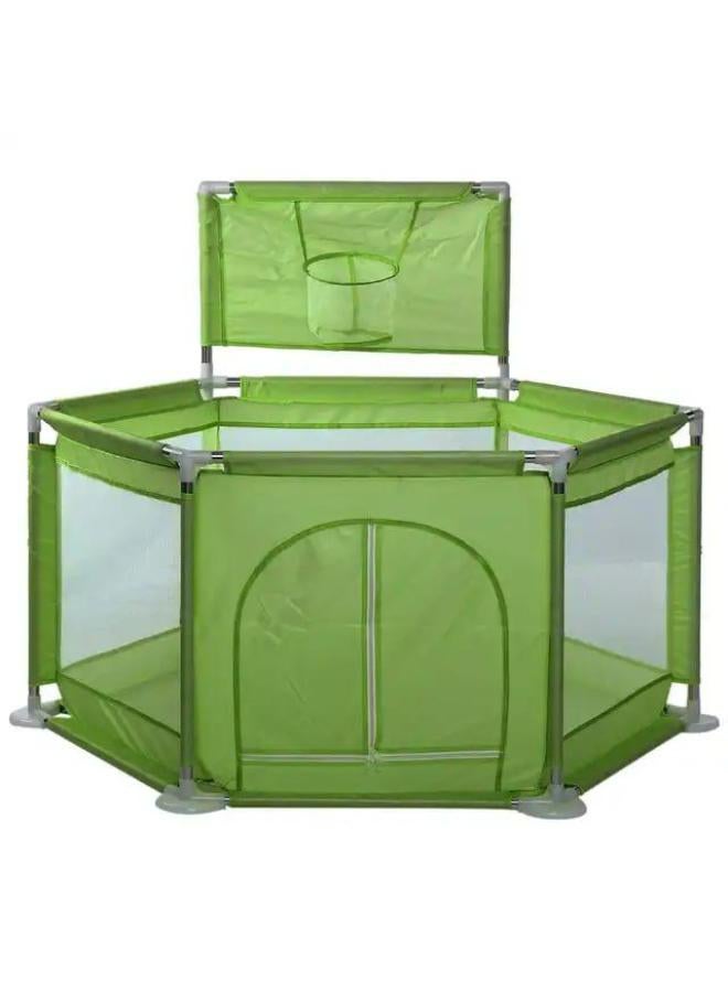 Baby Playpen with basket for Babies and Toddlers Baby Fence Baby Play Yards for Indoor & Outdoor (Green) CODE /129