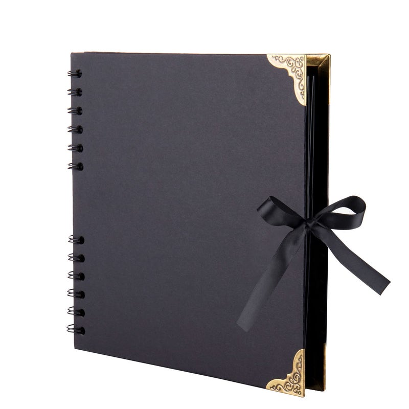 LOYAL BOOK Scrapbook (8 x 8 inch) Scrapbook Album 60 Pages Ideal for Your DIY Scrapbooking Albums Wedding and Anniversary Family Photo Album (black) - Image 1