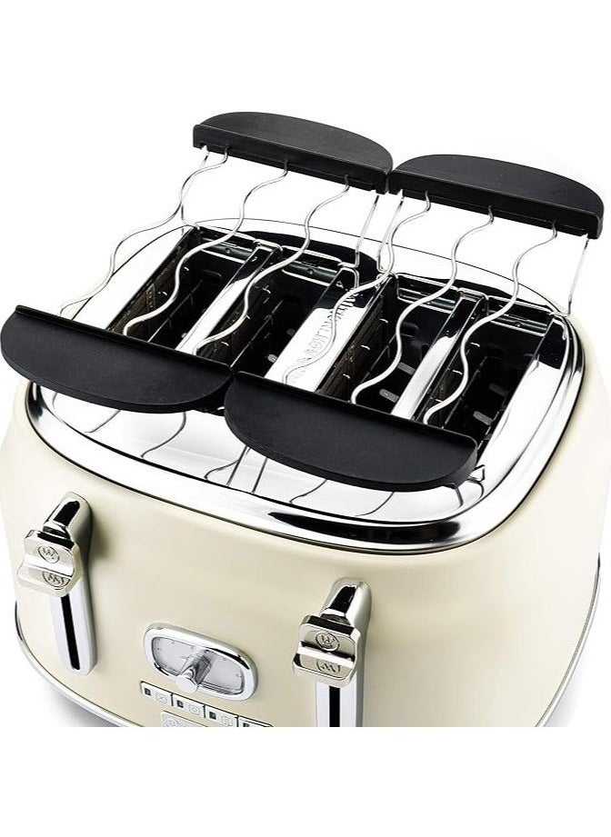 Retro Series 4-Slice Toaster – 1750W | High-Power Toaster with Even Heating, 6 Browning Levels & Bagel Mode