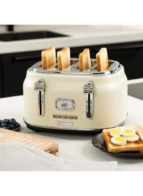 Retro Series 4-Slice Toaster – 1750W | High-Power Toaster with Even Heating, 6 Browning Levels & Bagel Mode