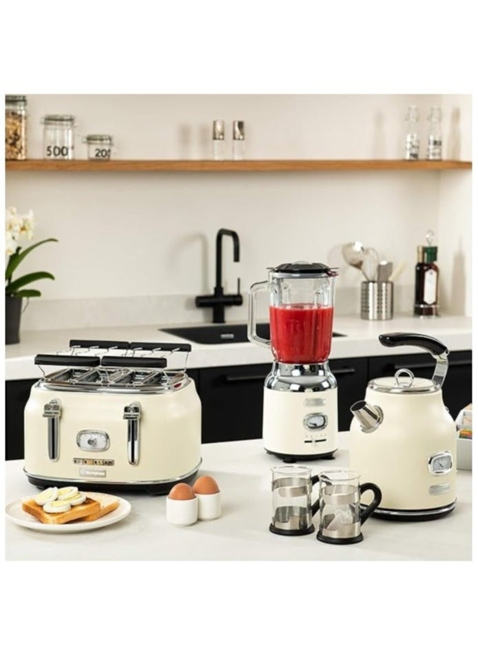 Retro Series 4-Slice Toaster – 1750W | High-Power Toaster with Even Heating, 6 Browning Levels & Bagel Mode