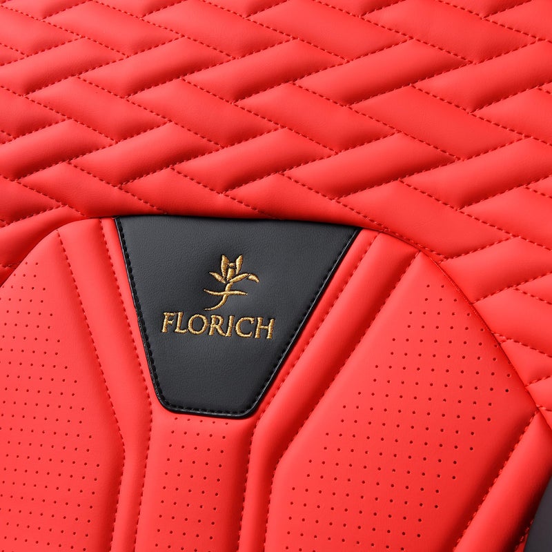 FLORICH Seat Covers for Cars, Waterproof Seat Covers, Leather Car Seat Covers 2 Pack, Universal Seat Cushion Protector for Most Cars Trucks SUV-Black&Red - Image 5