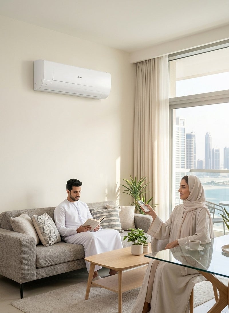هاير مكيف سبليت هاير 1.5 طن 17300 وحدة حرارية بريطانية، ضاغط دوار، تأرجح هواء ثلاثي الأبعاد وتبريد توربو، موديل HSU-18LPB03/R2، أبيض HSU-18LPB03/R2 - Image 3