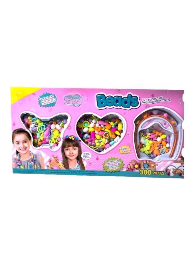 Rally 300 Pc Small Colorful Beads Set DIY Bracelet Jewelry Bead Making Set Toy For Girls 