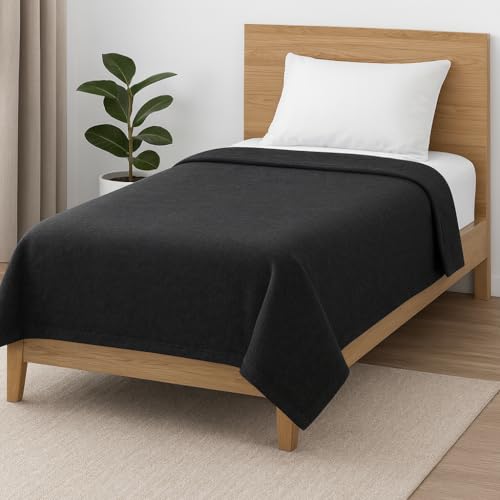 VAS COLLECTIONS Ultra Warm & Soft Reversible Single Bed Winter Blanket – 152x225 cm, Acrylic-Wool Blend, Heavyweight, Durable, Breathable, Fade-Resistant, Charcoal/Black Pack of 1 - Image 1