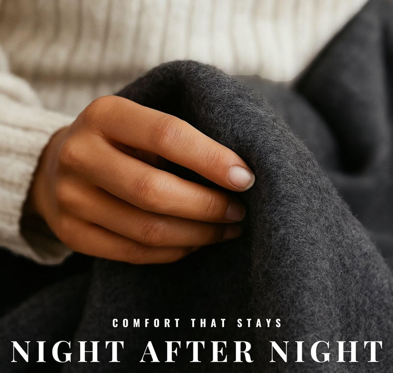 VAS COLLECTIONS Ultra Warm & Soft Reversible Single Bed Winter Blanket – 152x225 cm, Acrylic-Wool Blend, Heavyweight, Durable, Breathable, Fade-Resistant, Charcoal/Black Pack of 1 - Image 3