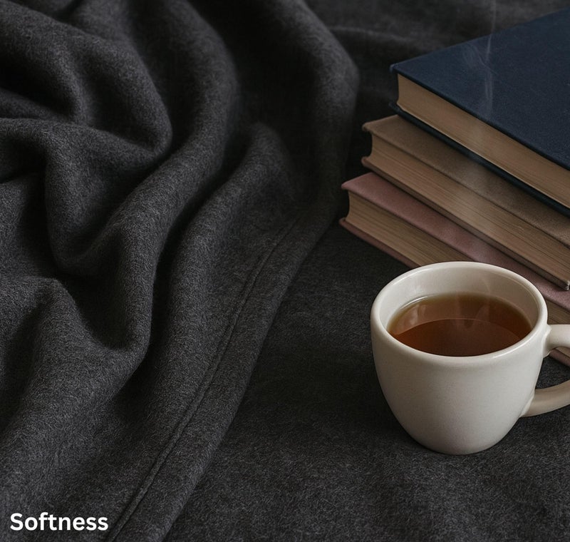 VAS COLLECTIONS Ultra Warm & Soft Reversible Single Bed Winter Blanket – 152x225 cm, Acrylic-Wool Blend, Heavyweight, Durable, Breathable, Fade-Resistant, Charcoal/Black Pack of 1 - Image 4