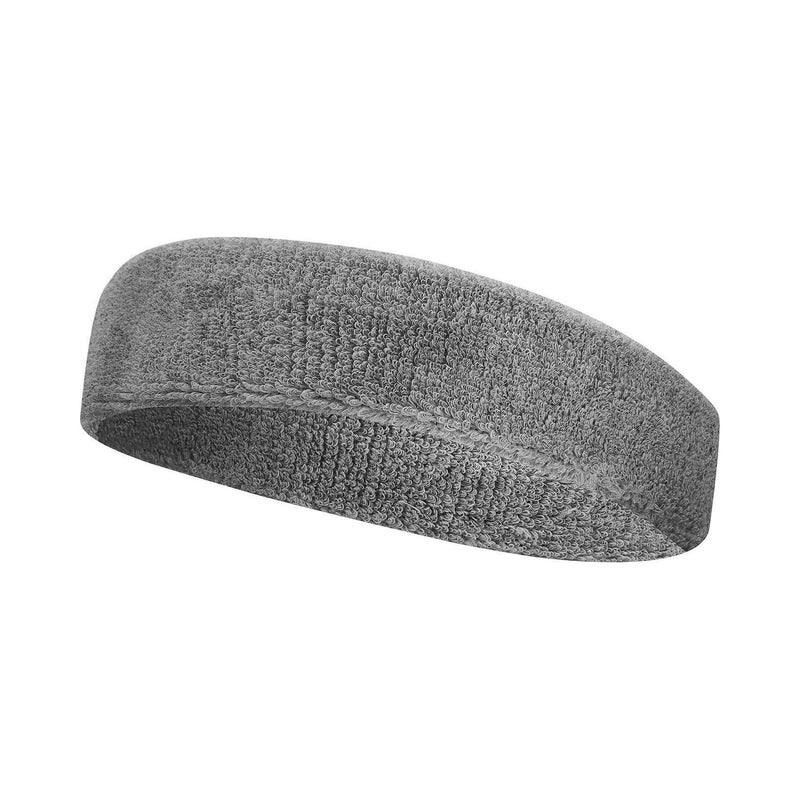AMIFIT Sport Headband for Men and Women - Sports Headband for Workout & Running, Breathable, Non-Slip Sweat Head Bands for Long Hair, Grey (Pack of 1)