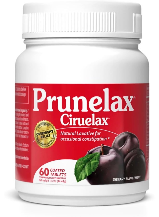 Prunelax Ciruelax Natural Laxative Regular for Occasional Constipation, Prunes, 60 Tablets - Image 1